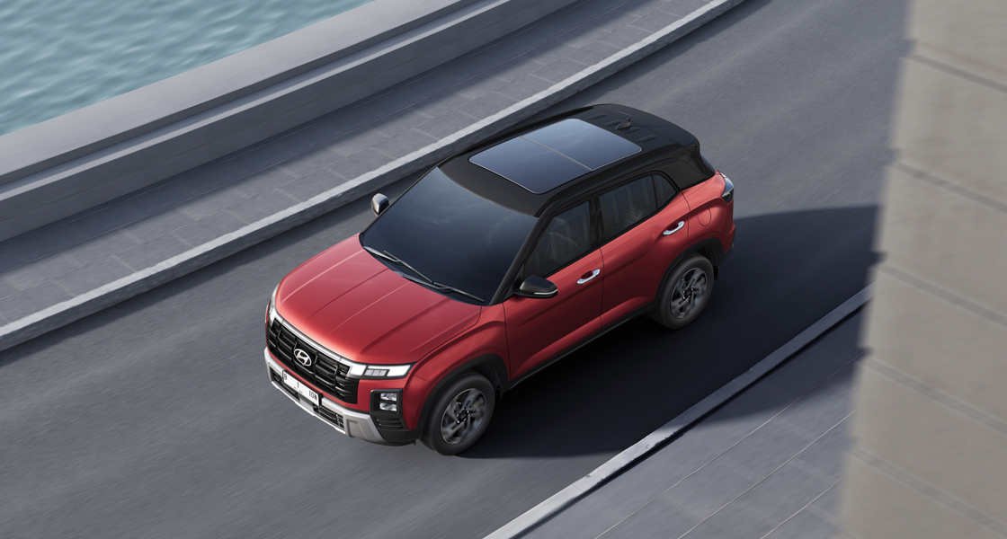 Gambar samping Hyundai The New Creta menampilkan garis desain yang tajam dan aerodinamis.